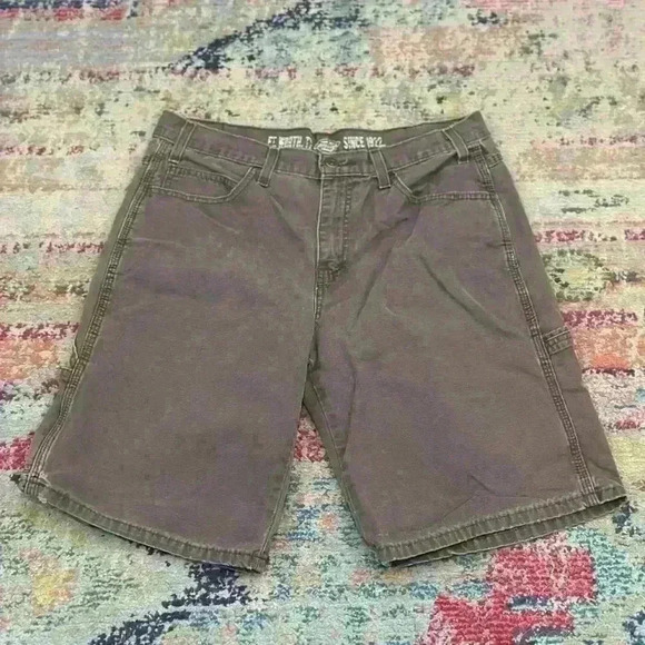 Vintage‎ Dickies Carpenter Cargo Relaxed Workwear Shorts W32 Brown - Picture 2 of 7